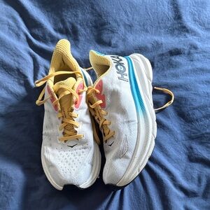 Hoka Clifton 9 Running Shoes with Blue Detail